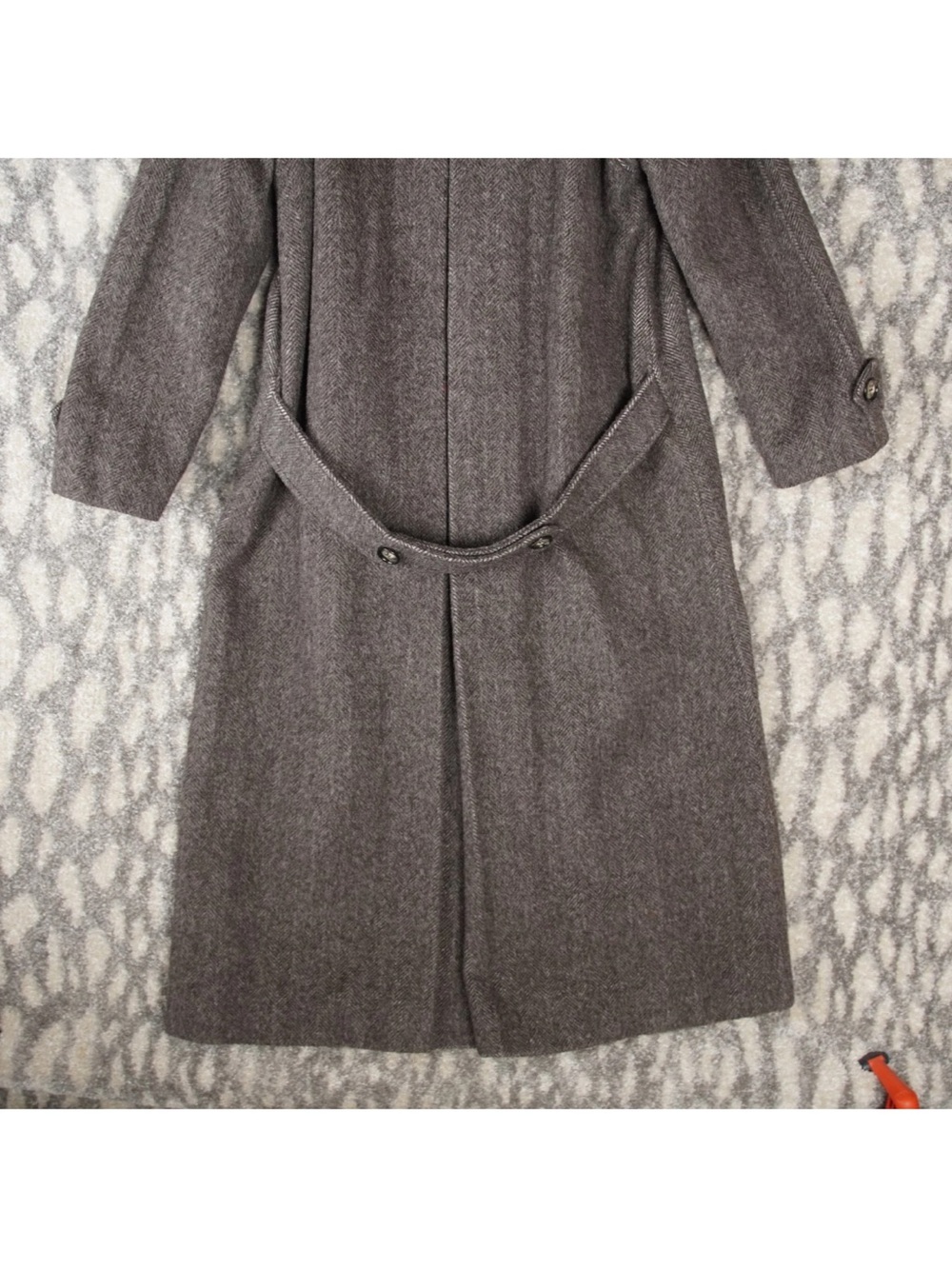 Vintage Regency Herringbone Wool Over Coat Womens SIze 6 Brown 90s Union Made - Picture 8 of 14